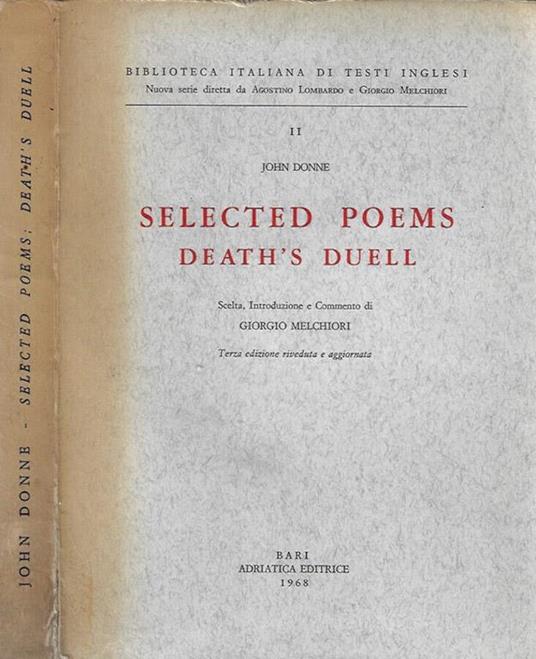 SELECTED POEMS DEATH'S DUELL