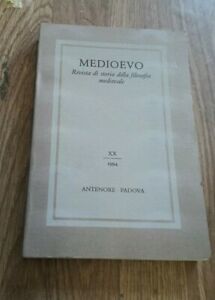 Medioevo. Rivista Di Storia Della Filosofia Medievale. Vol. 20