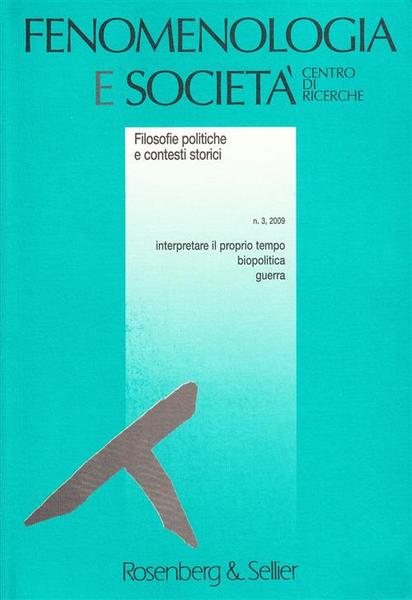 Fenomenologia E Societa Volume 3