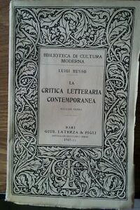 Luigi Russo La Critica Letteraria Contemporanea