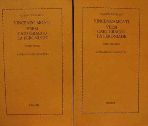 Versi. Caio Gracco. La Feroniade. Vincenzo Monti. Classici Ricciardi