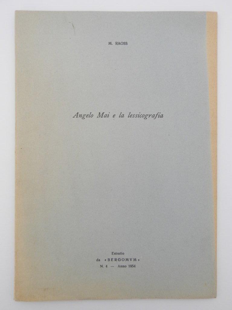 Angelo Mai e la lessicografia