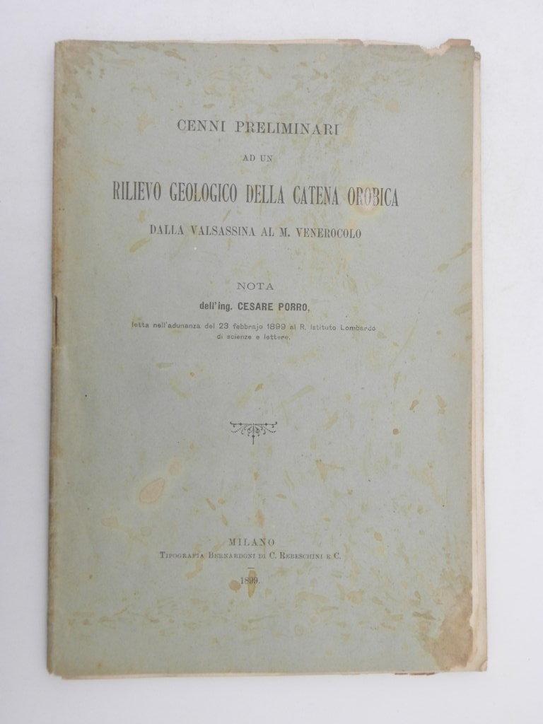 Cenni preliminari ad un rilievo geologico della catena orobica dalla …