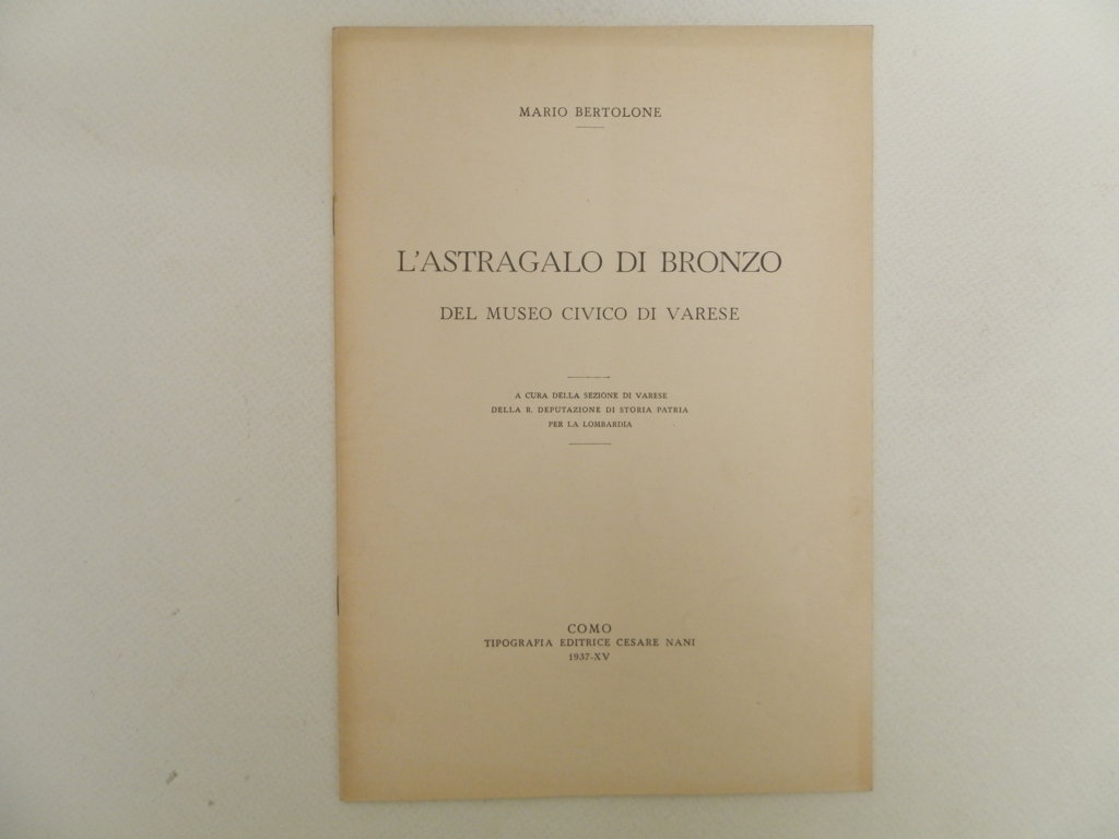 L'astragalo di bronzo del museo di Varese