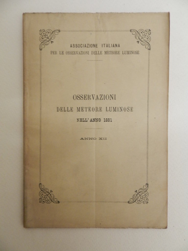 Osservazioni delle meteore luminose nell'anno 1881. Anno XII