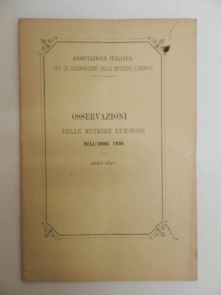 Osservazioni delle meteore luminose nell'anno 1896. Anno XXVII