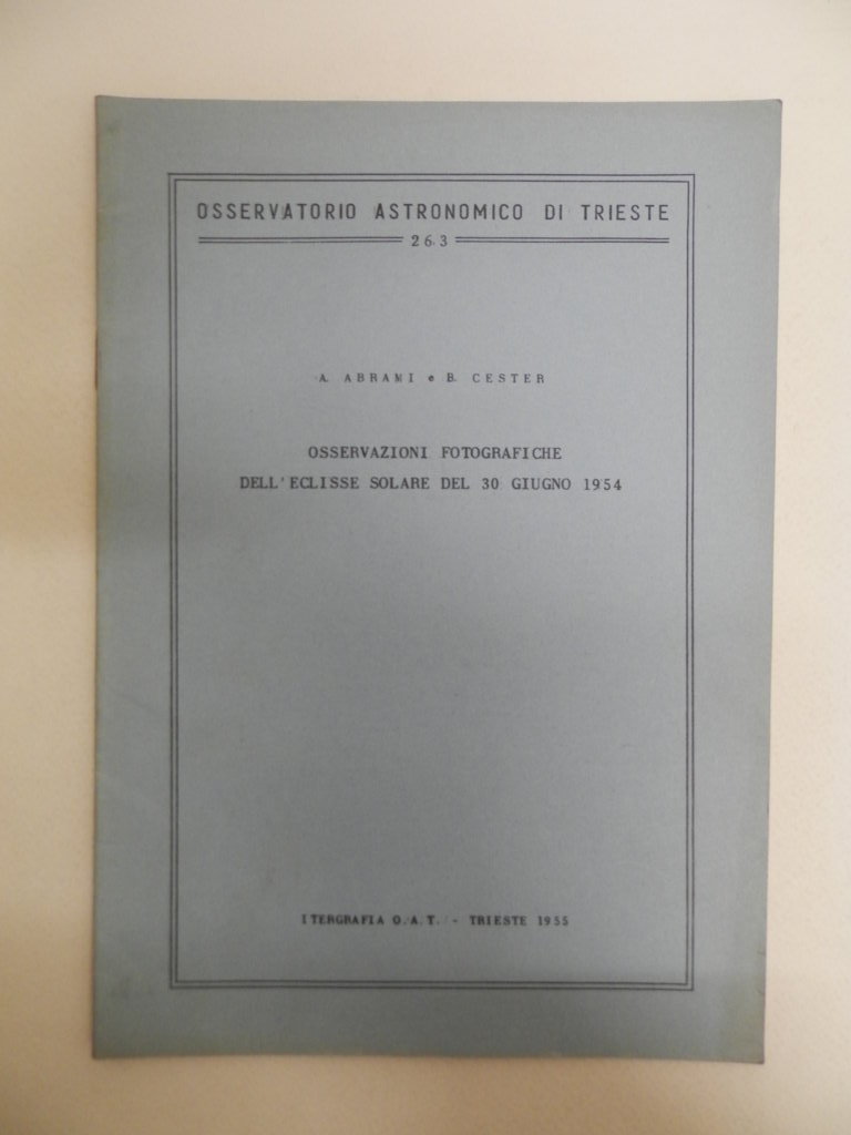 Osservazioni fotografiche dell'eclisse solare del 30 giugno 1954
