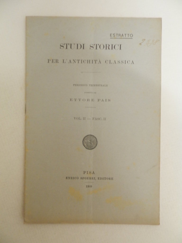 Recensioni e notizie di G. De Sanctis estratto dagli studi …