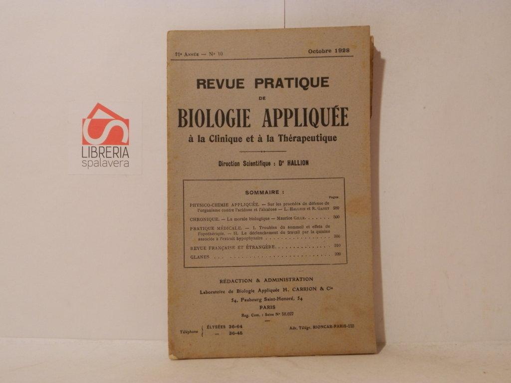 Revue pratique de biologie appliquée à la clinique et à …