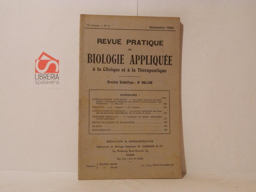 Revue pratique de biologie appliquée à la clinique et a …