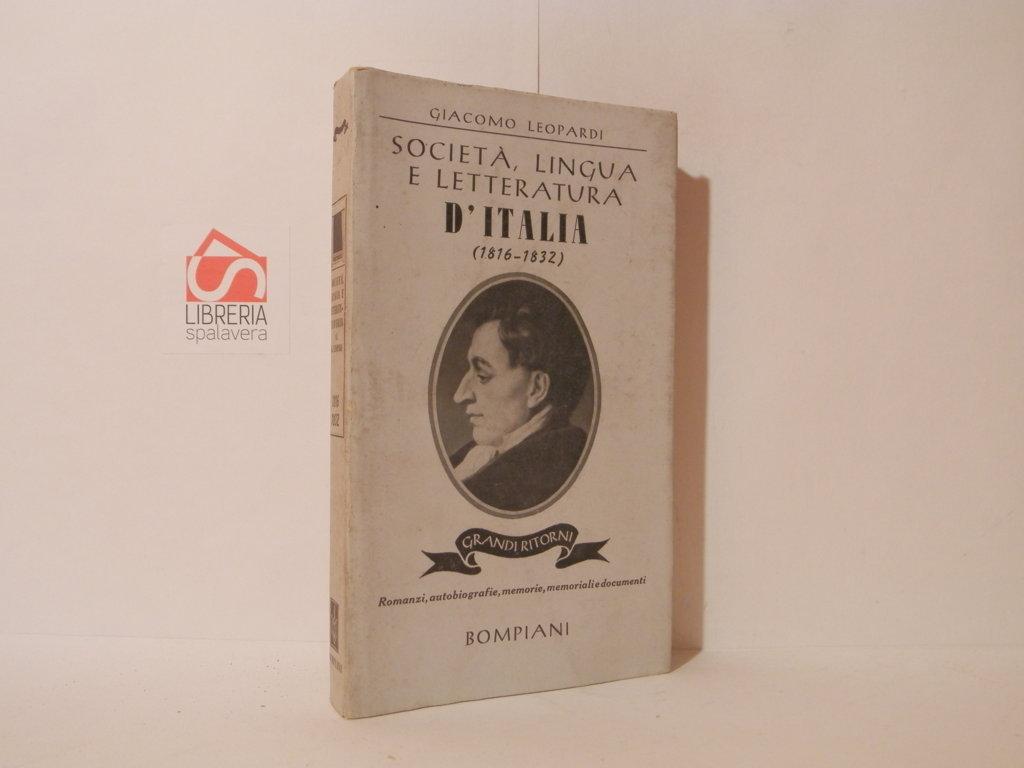 Società, lingua e letteratura d'Italia (1816-1832)