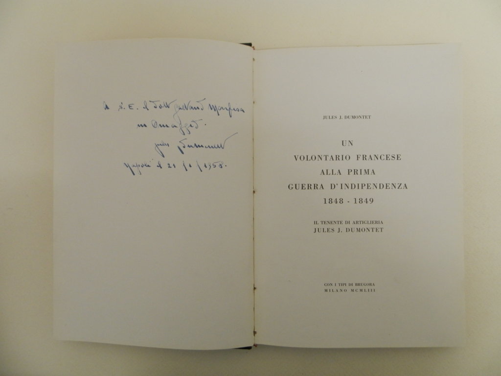 Un volontario francese alla prima guerra d'indipendenza 1848-1849. Tenente d'artiglieria …