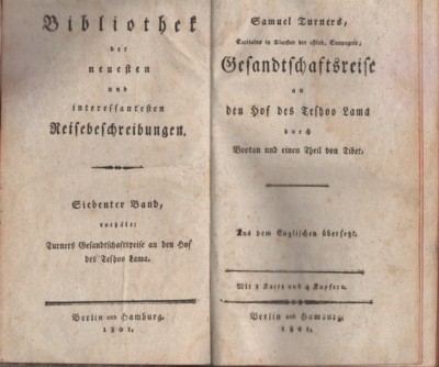 Turner, Samuel, Gesandschaftsreise an den Hof des Teshoo Lama durch …