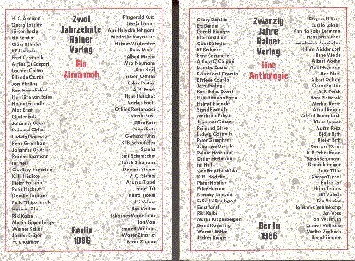Zwei Jahrzehnte Rainer-Verlag. Bd. I: e. Almanach mit Leseproben, e. …