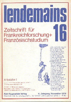 lendemains 16. Zeitschrift für Frankreichforschung + Französischstudium.