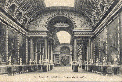 Paris, (s/w): Palais de Versailles - Galerie des Batailles.