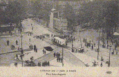 Paris, (s/w): L`orage du 15 juin a Paris - Place …