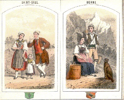 Costumes Suisses des 22 cantons. Dessiné par L. Lasalle.