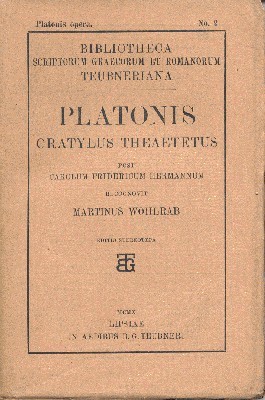 Platonis opera No. 2: Platonis Cratylus Theaetetus. post Carolum Friedericum …