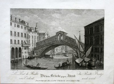 Vedute von Venedig: Le Pont de Rialto vers Occident. Die …