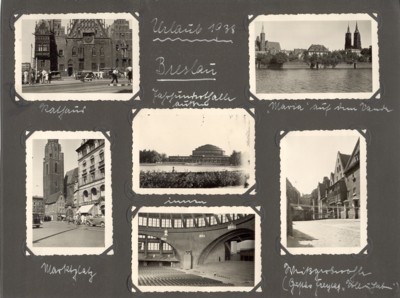 Urlaub 1938: Breslau. 6 auf Karton montierte Photos, 6 x …