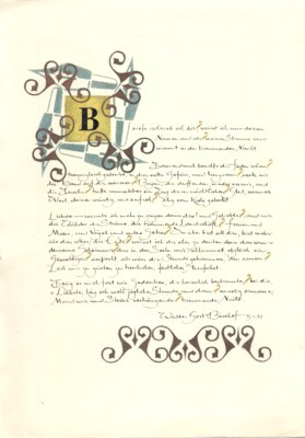 12 eigenhändige kallligraphische Abschriften von eigenen Gedichten, in der Regel …