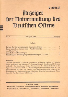 Anzeiger der Notverwaltung des Deutschen Ostens.