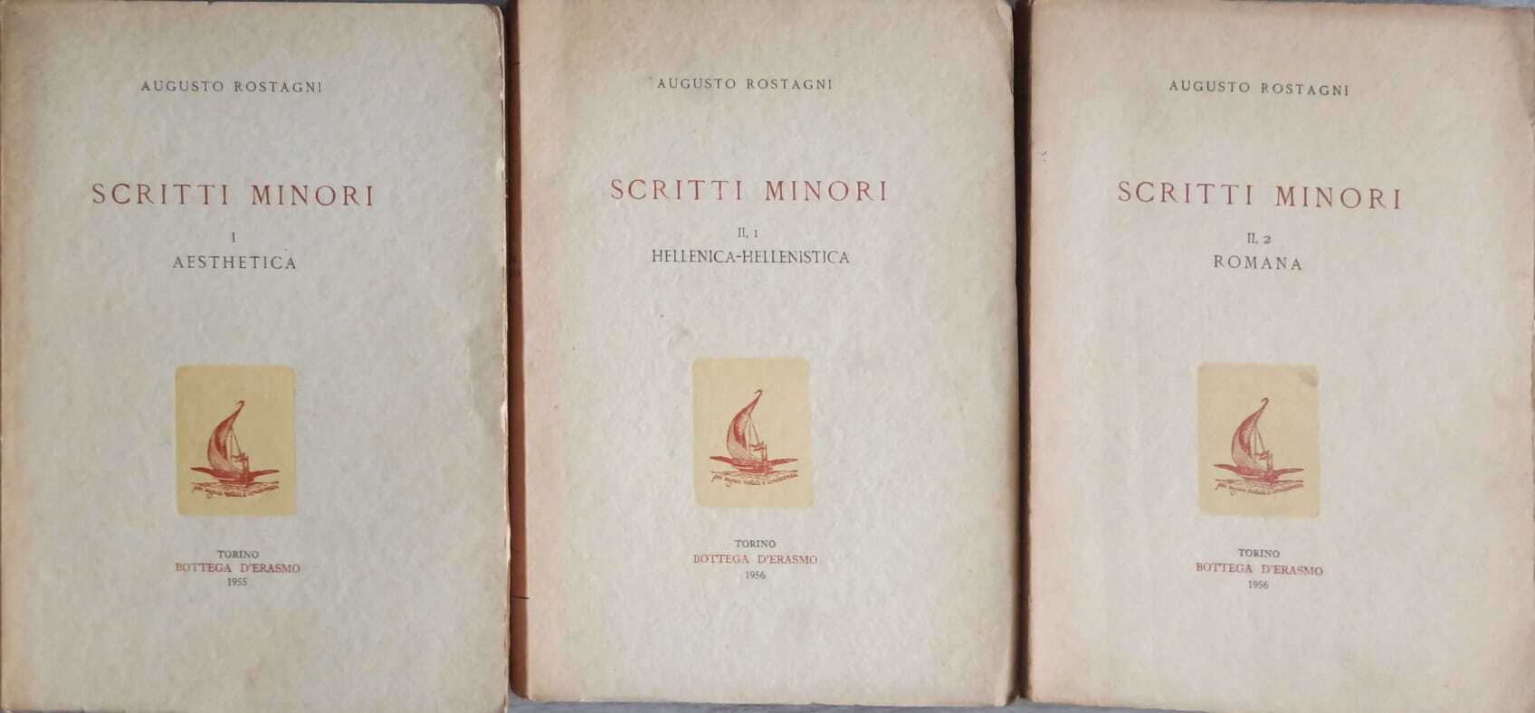 Augusto Rostagni scritti minori aesthetica hellenica romana BOTTEGA D'ERASMO