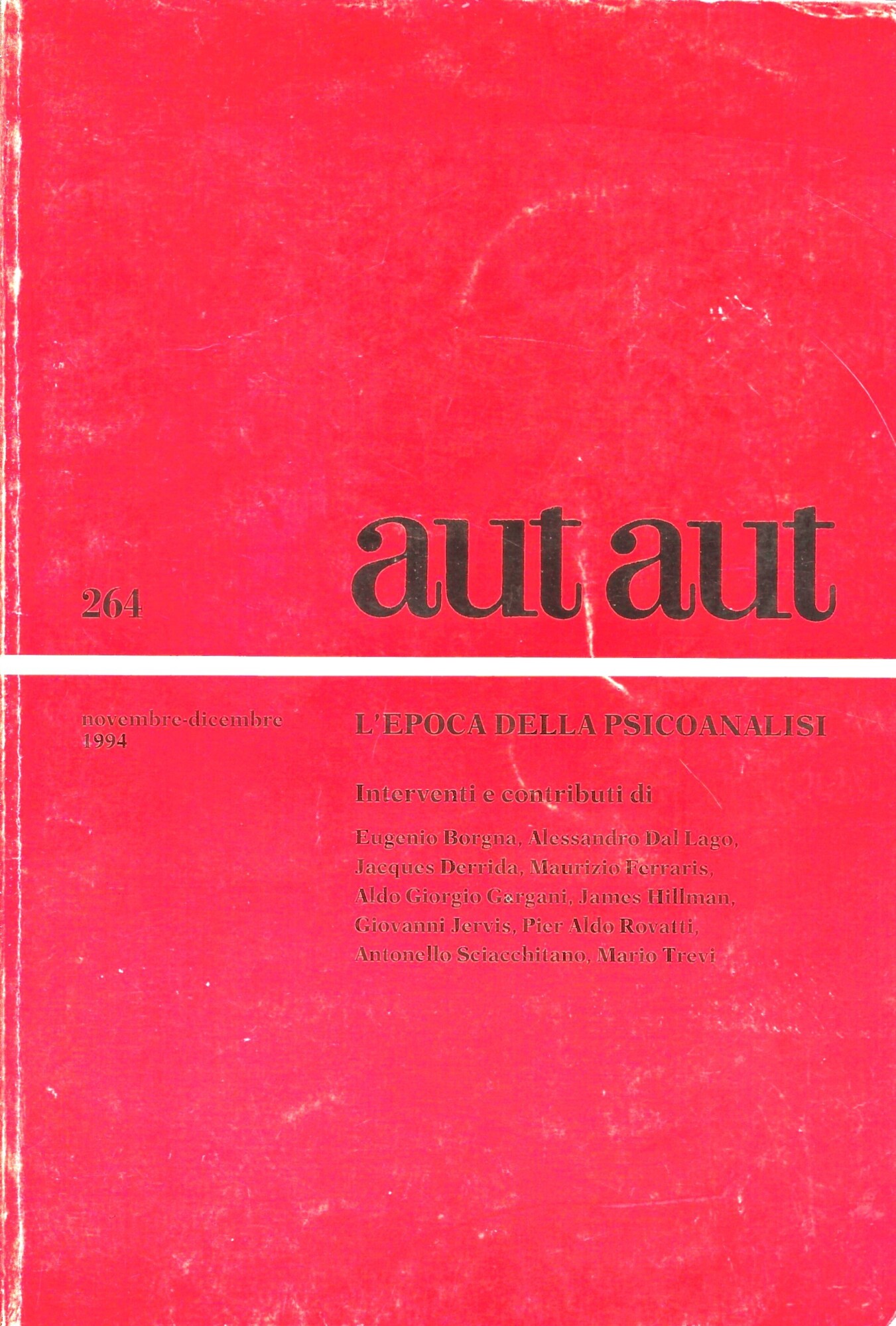 aut aut - L ' epoca della psicoanalisi -