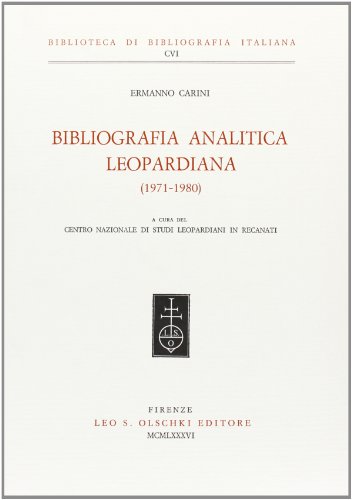 Bibliografia leopardiana (1971-1980)