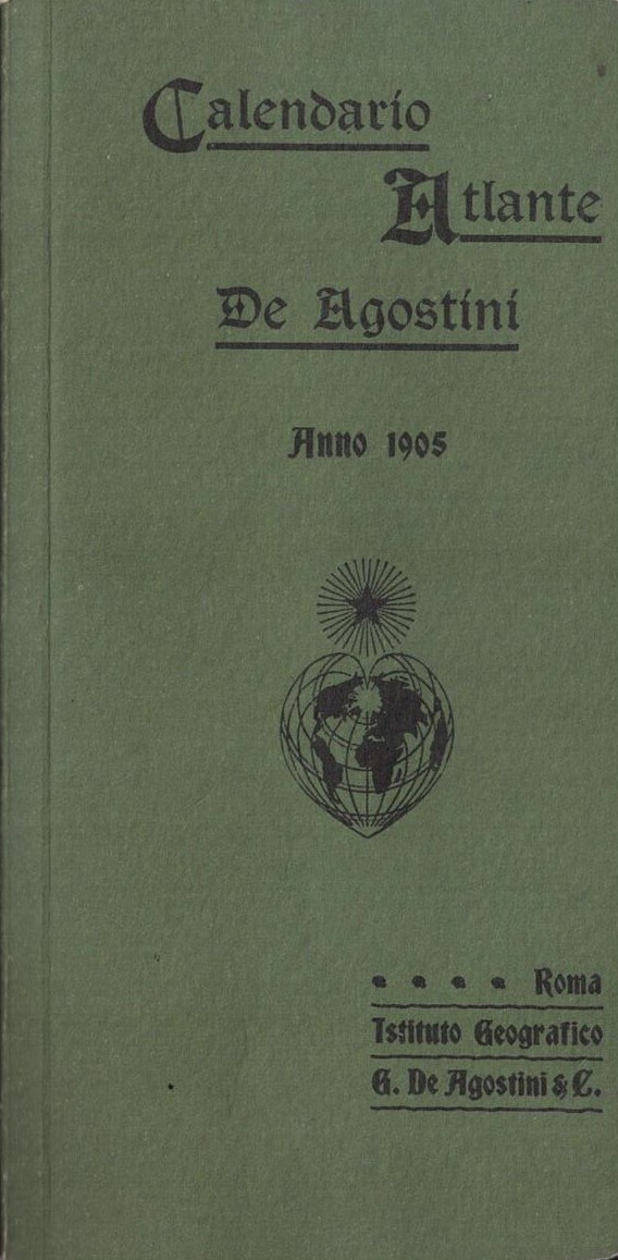 Calendario atlante De Agostini 1905