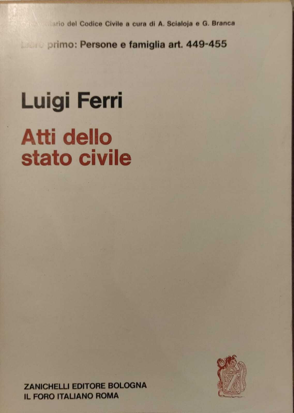 COMMENTARIO DEL CODICE CIVILE - LIBRO PRIMO : PERSONE E …