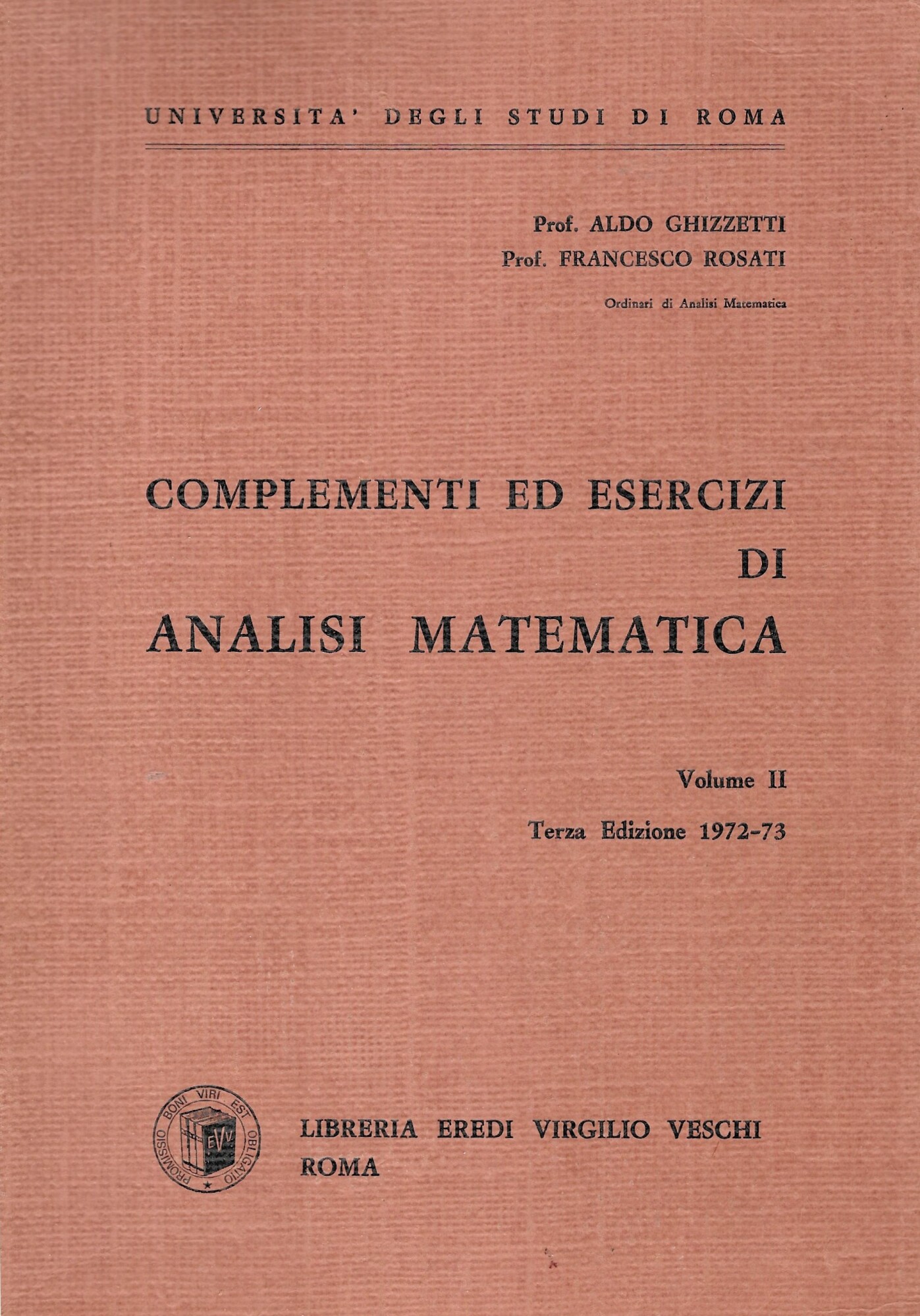 COMPLEMENTI ED ESERCIZI DI ANALISI MATEMATICA - Volume 2