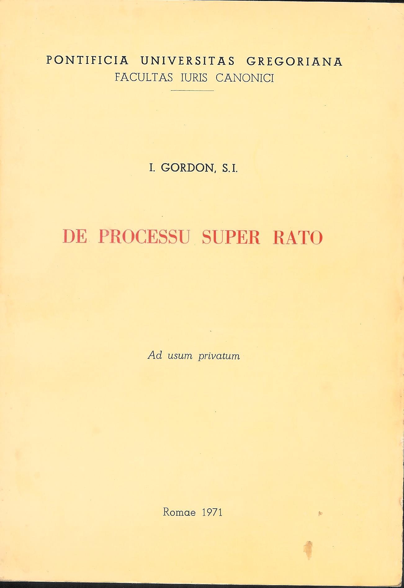 De processu super rato I. Gordon