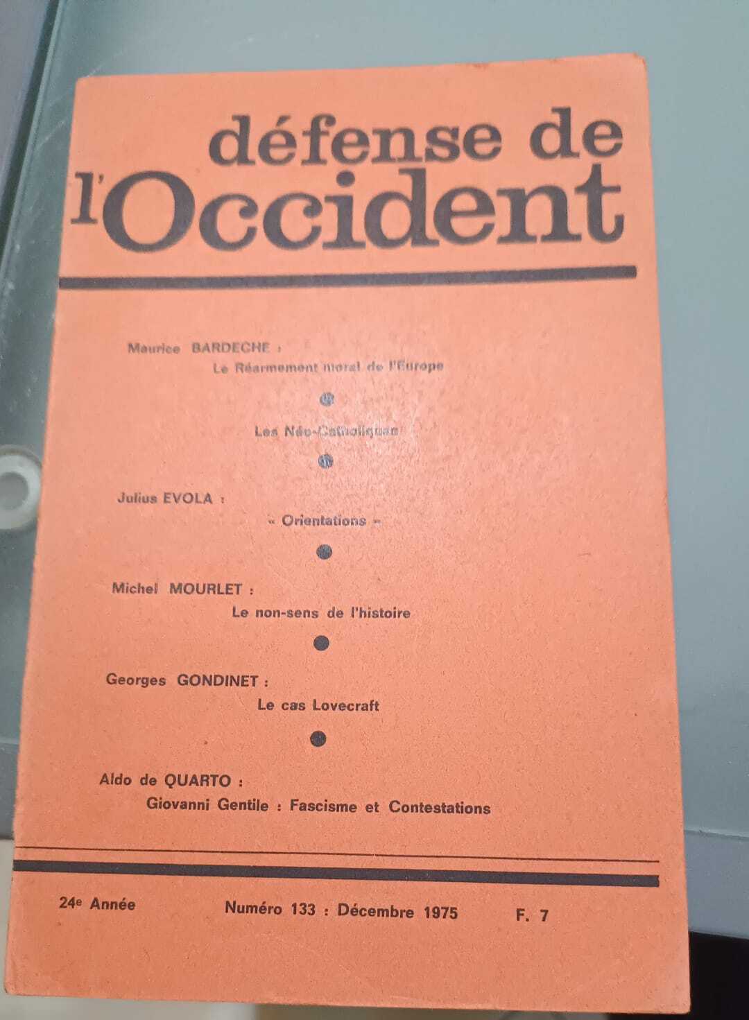 Defence de l'Occident - numero 133 1975