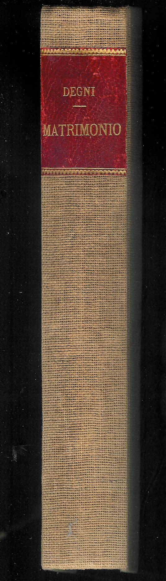 Del Matrimonio- Volume primo