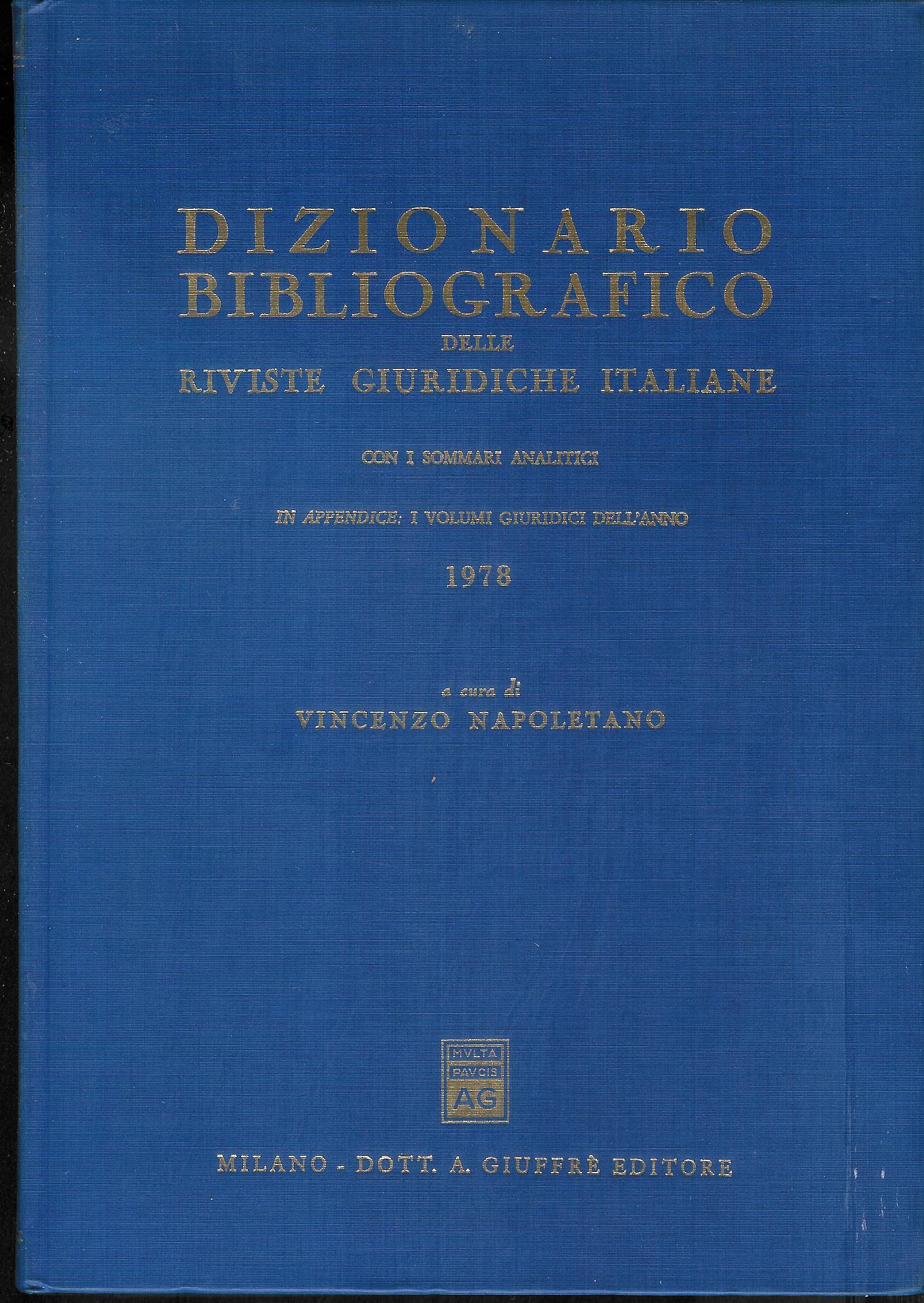 Dizionario bibliografico delle riviste giuridiche italiane 1978