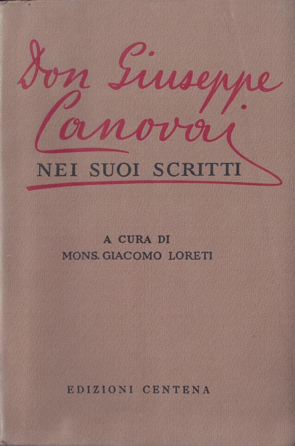 Don Giuseppe Canovai nei suoi scritti.