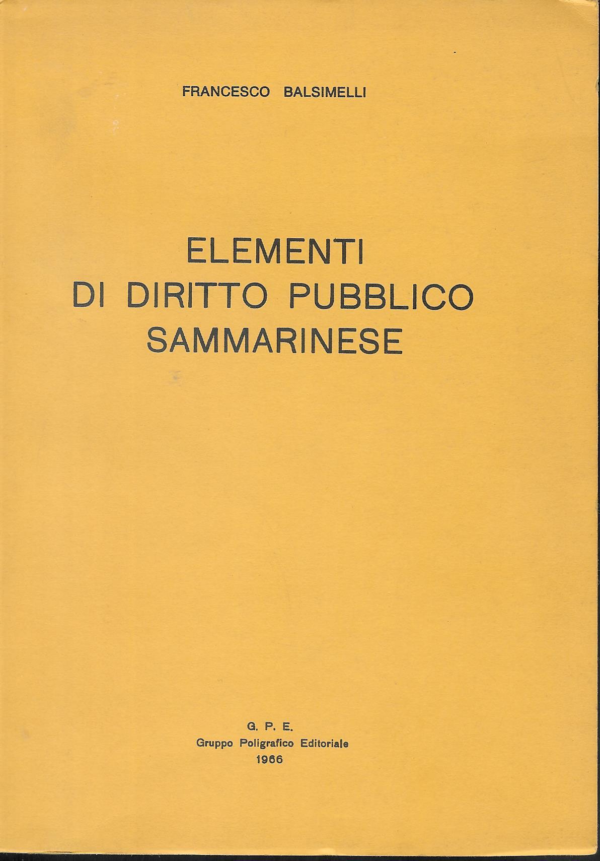 Elementi di diritto Sammarinese