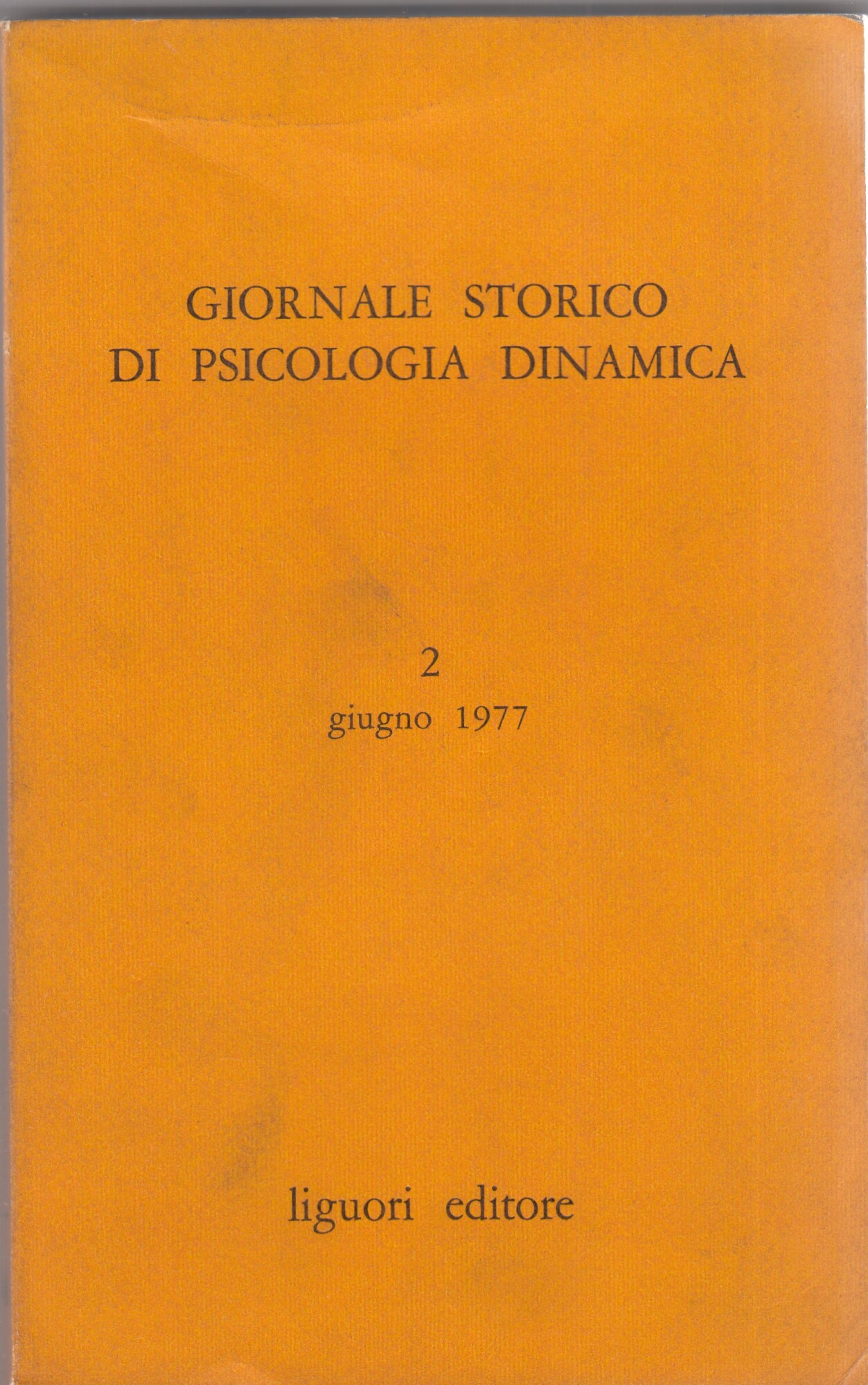Giornale storico di psicologia dinamica. Vol 1. Fascicolo II