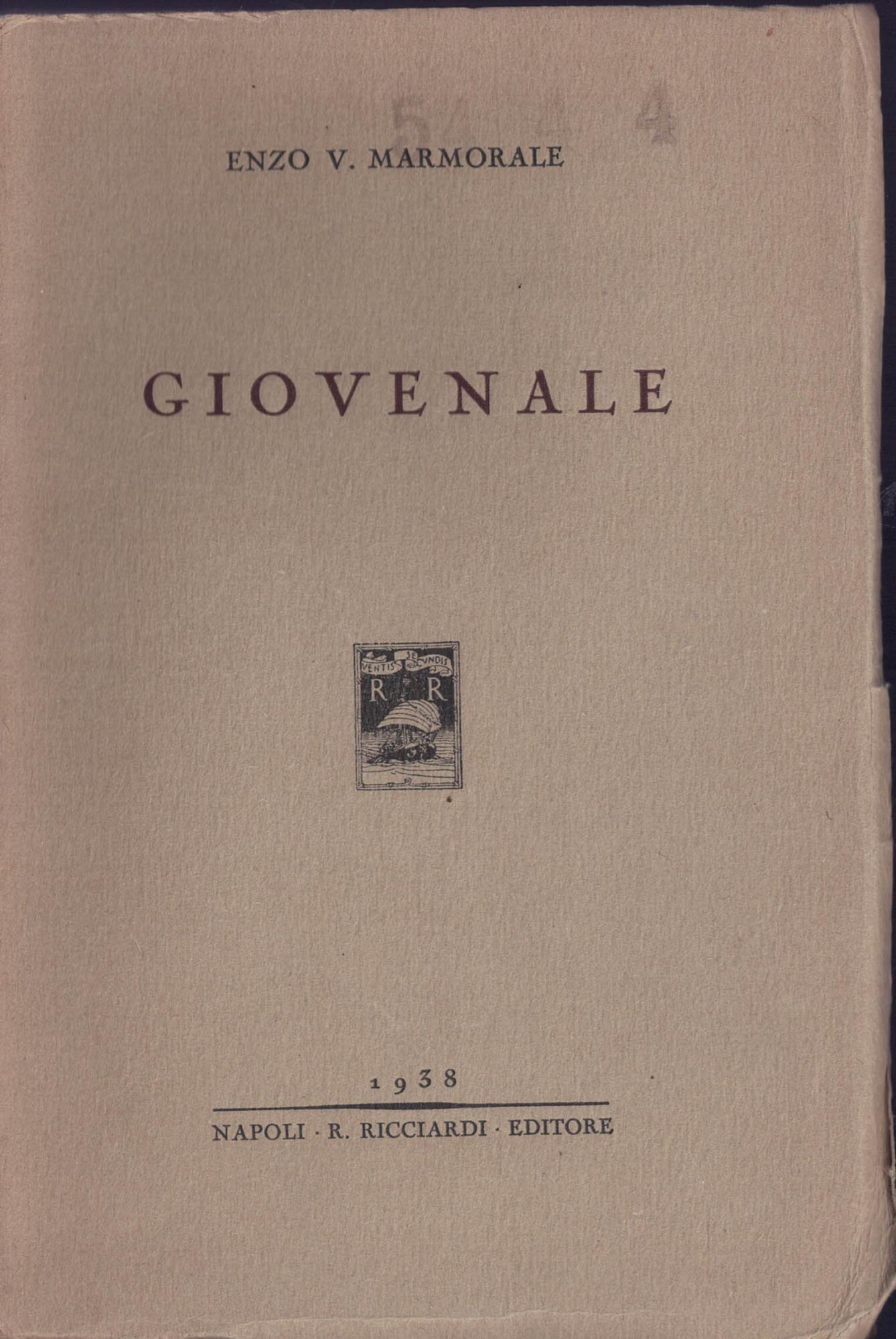 Giovenale - Enzo V. Marmorale (R.Ricciardi Editore) [1938]