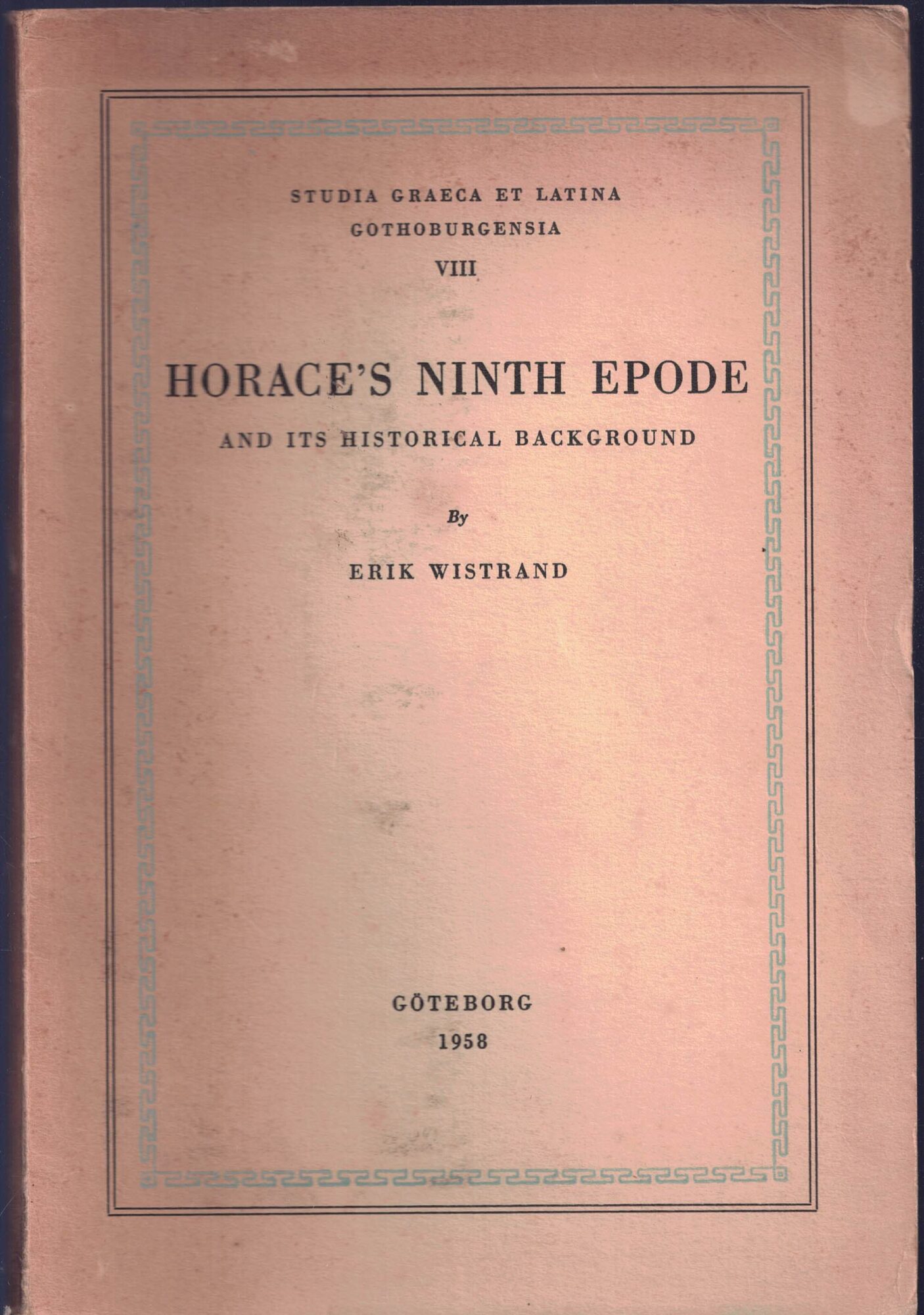 Horace's ninth epode and it historical background