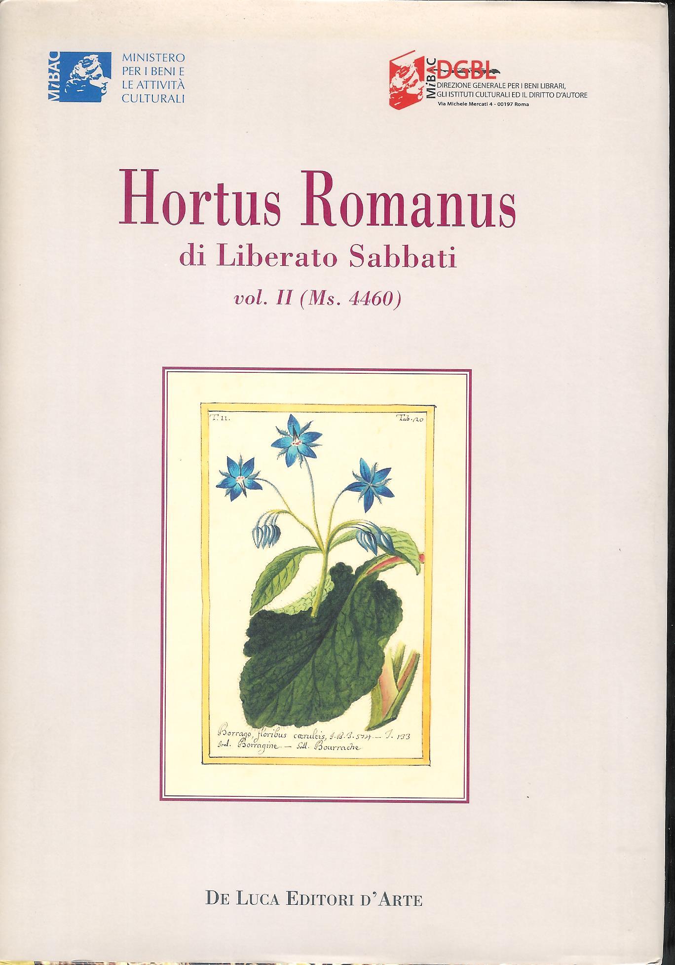 Hortus Romanus di Liberato Sabbati vol. II ( Ms. 4460 …