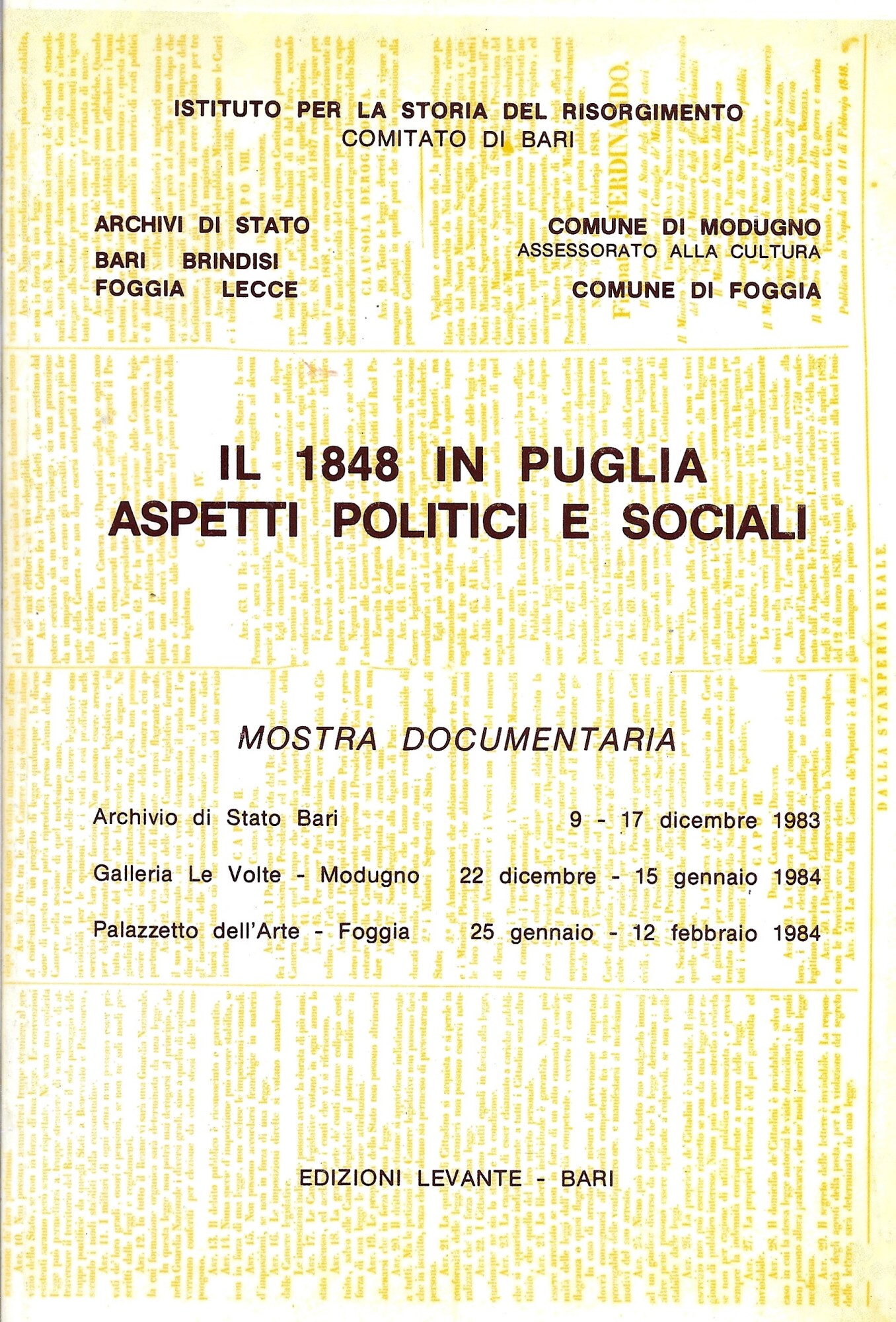 IL 1848 IN PUGLIA ASPETTI POLITICI E SOCIALI