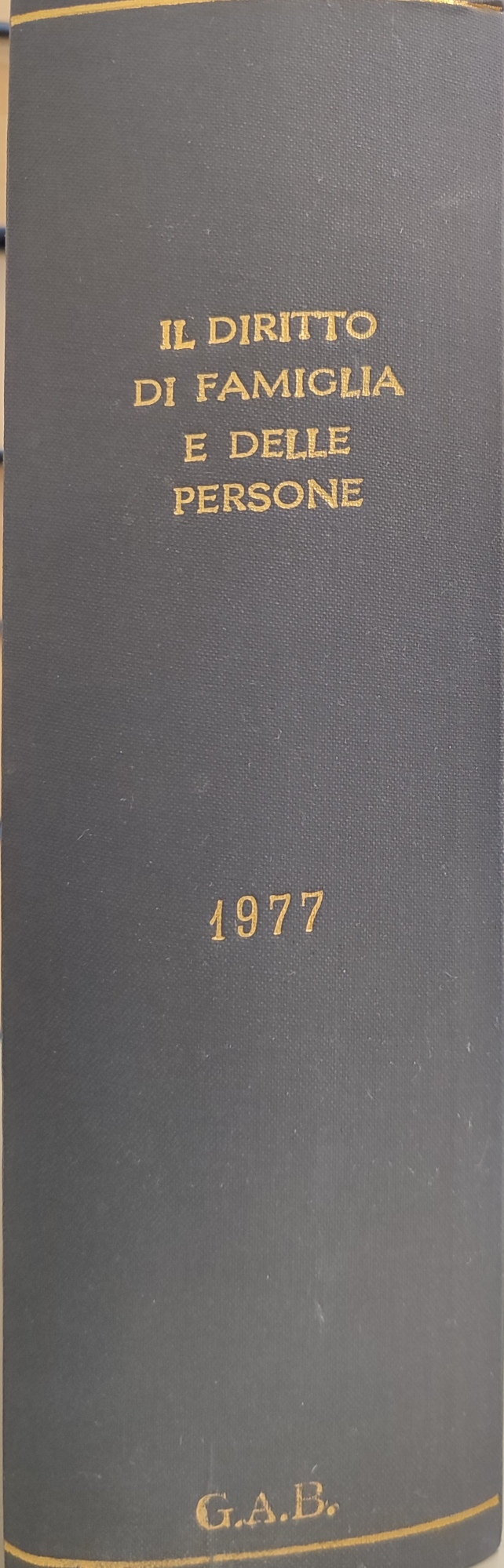 Il diritto di famiglia e delle persone VI-1977