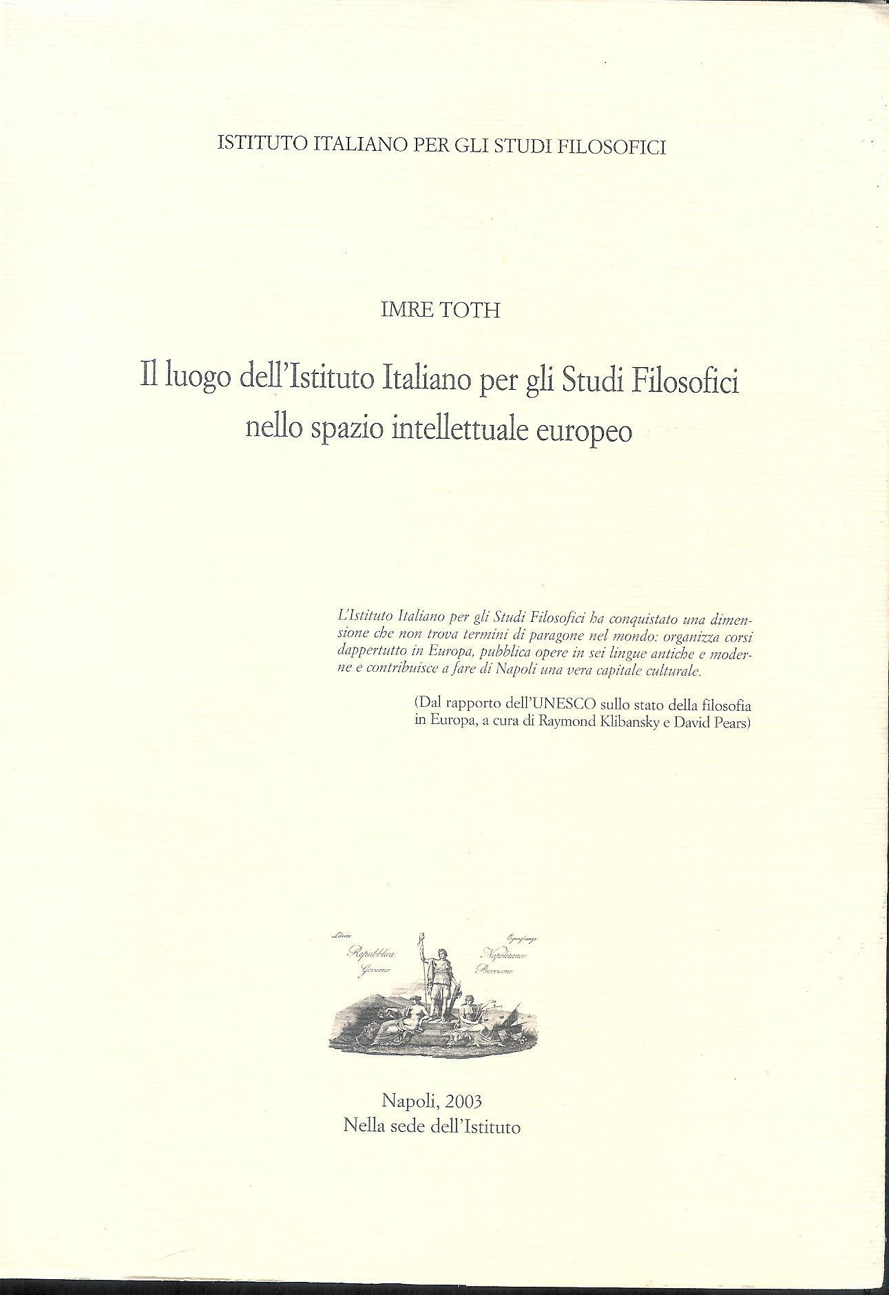 Il luogo dell'Istituto Italiano per gli Studi Filosofici nello spazio …