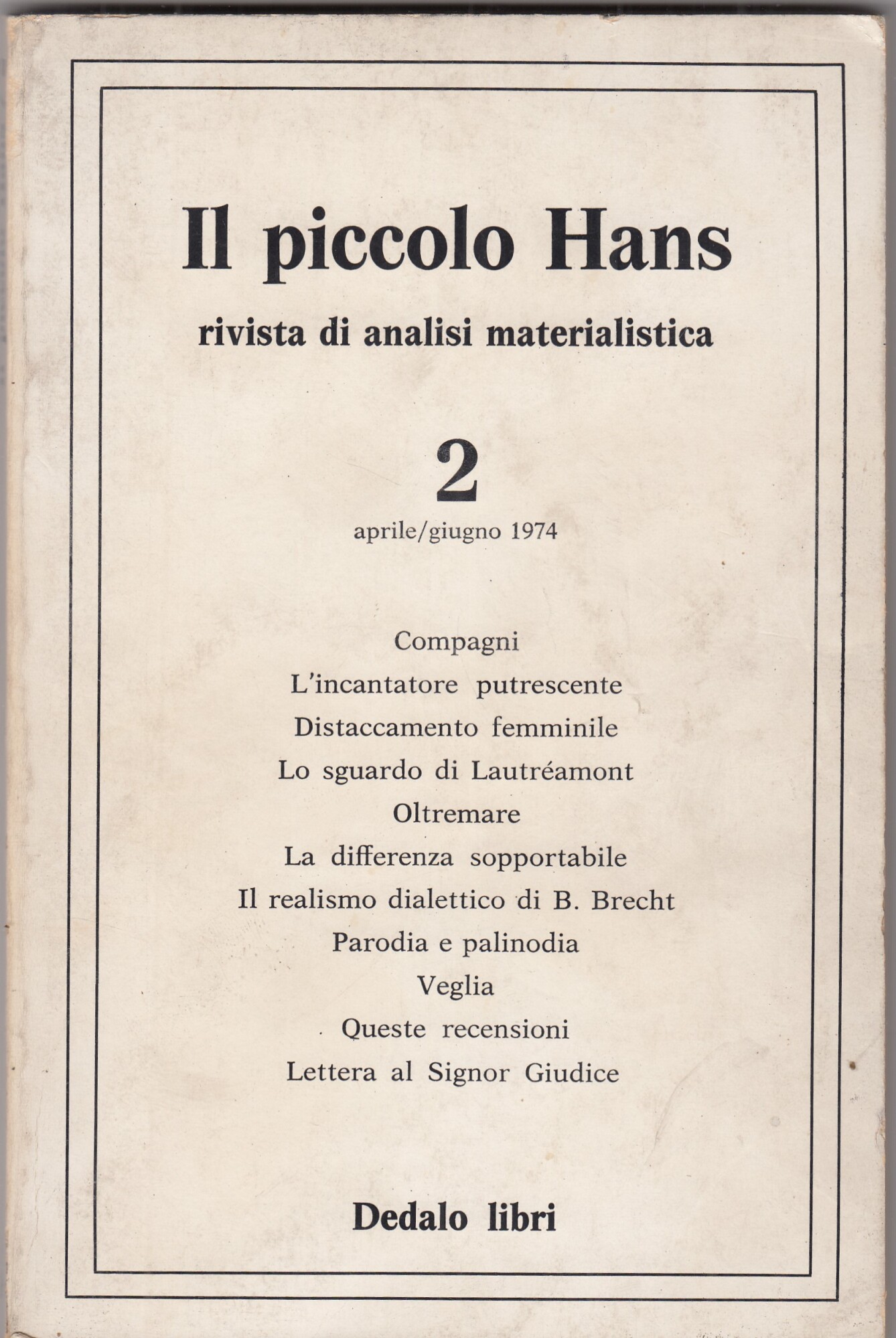 Il piccolo Hans. Rivista di analisi materialistica