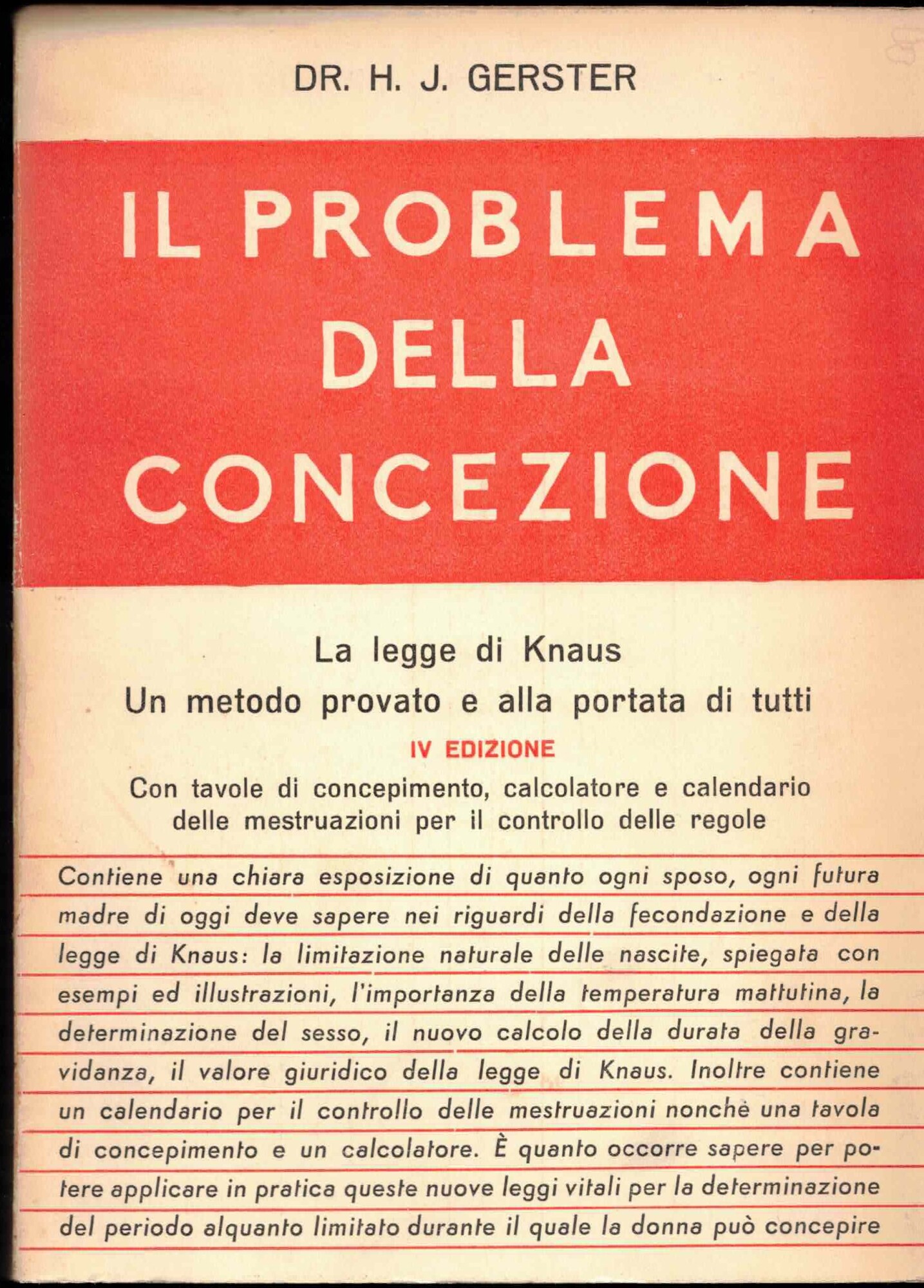 Il problema della concezione. La legge di knaus.