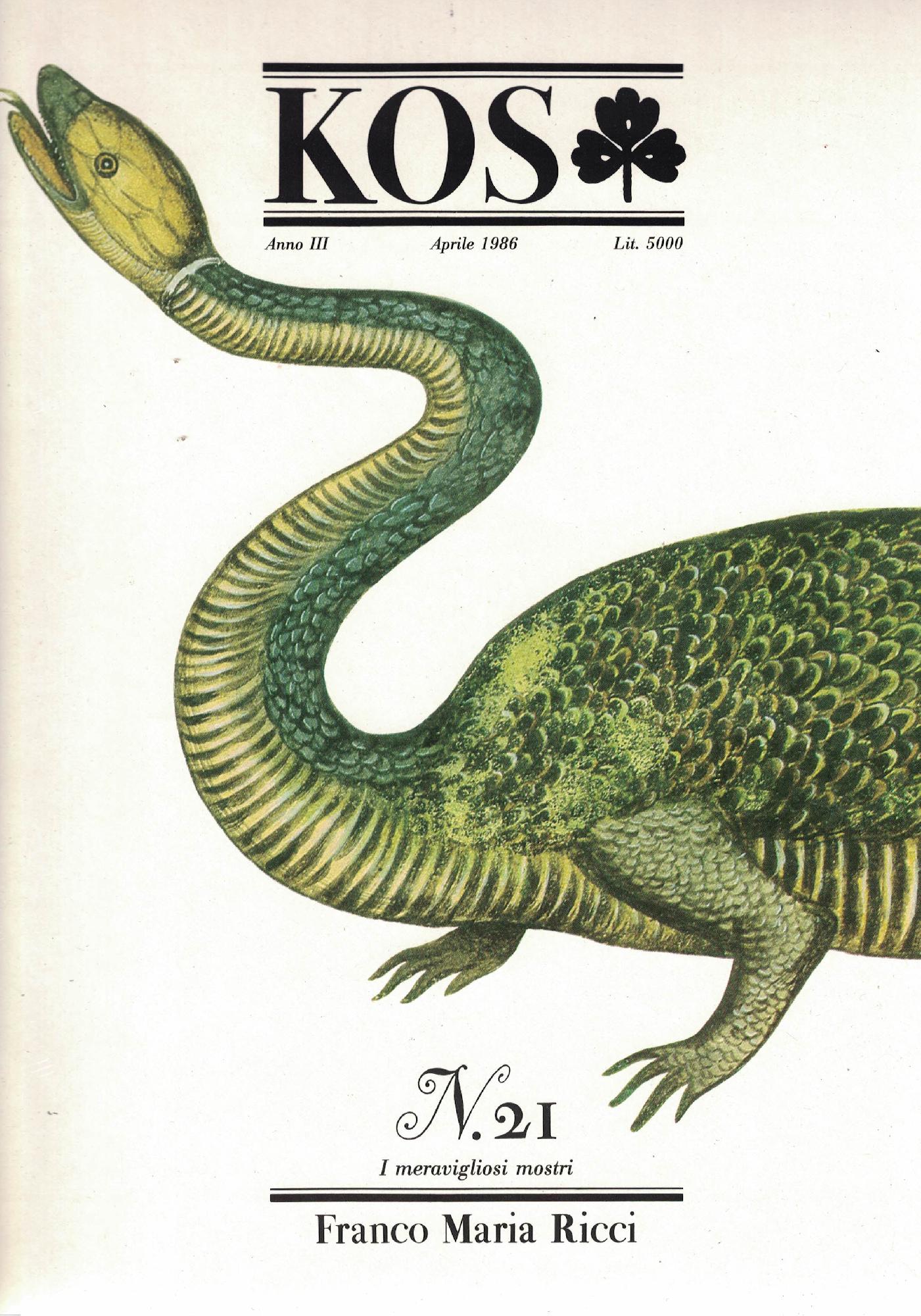 Kos. Rivista di cultura e storia delle scienze mediche, naturali …