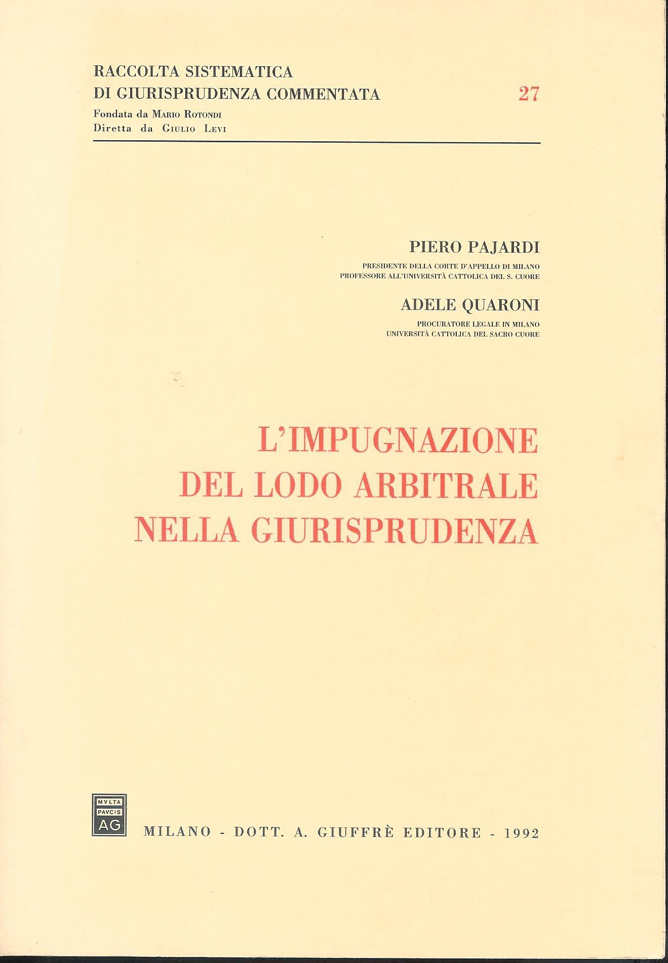 L'impugnazione del lodo arbitrale nella giurisprudenza